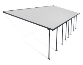 Imagine Copertina terasa Feria 4 X 12.12 aluminiu, GRI transparent - Canopia