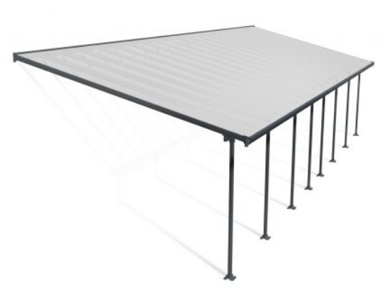 Imagine Copertina terasa Feria 4 X 12.12 aluminiu, GRI transparent - Canopia