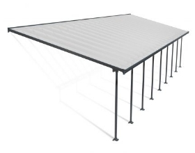 Imagine Copertina terasa Feria 4X12.76 aluminiu, GRI transparent - Canopia