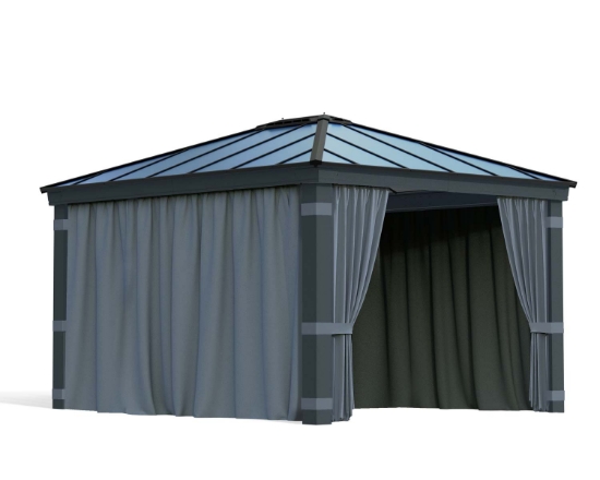 Imagine Set perdele pentru gazebo Dallas 3.6 X 4 -Gri inchis- Canopia