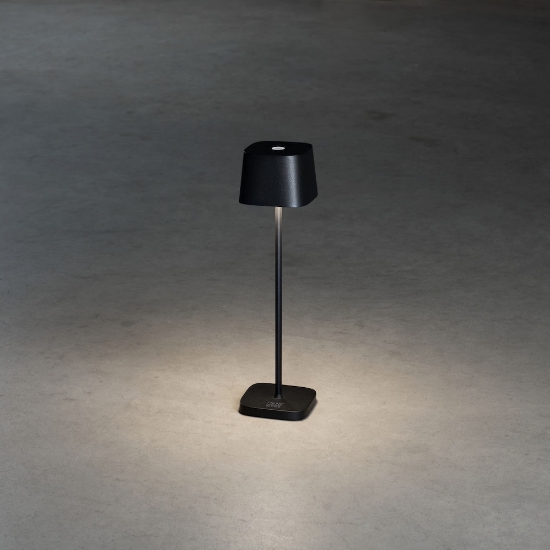 Imagine Lampa de masa cu USB, Mini Capri, negru, 7x25 cm