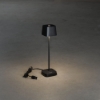 Imagine Lampa de masa cu USB, Mini Capri, negru, 7x25 cm