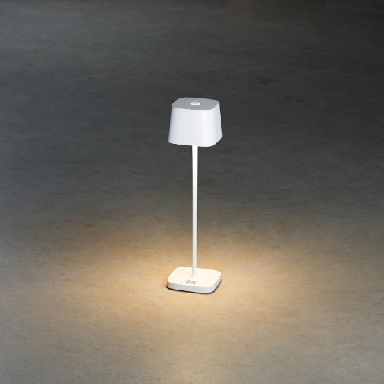 Imagine Lampa de masa cu USB, Mini Capri, crem-alb, 7x25 cm