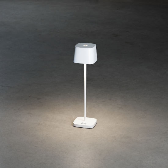 Imagine Lampa de masa cu USB, Mini Capri, crem-alb, 7x25 cm