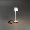 Imagine Lampa de masa cu USB, Mini Capri, crem-alb, 7x25 cm