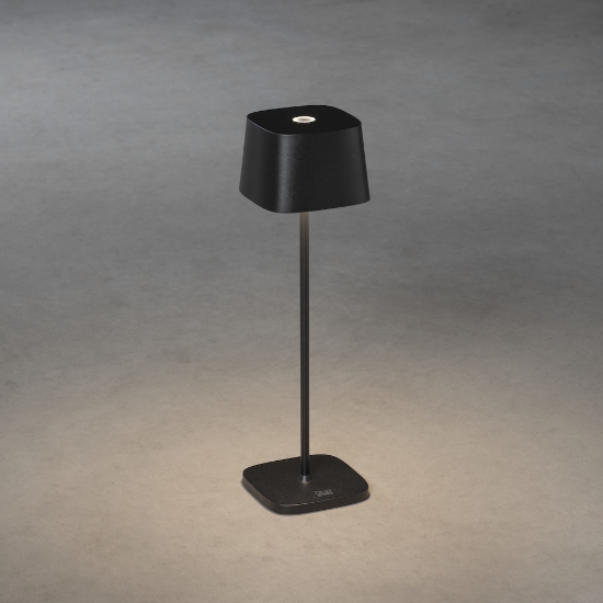 Imagine Lampa de masa cu USB, Capri, negru, 10x36 cm