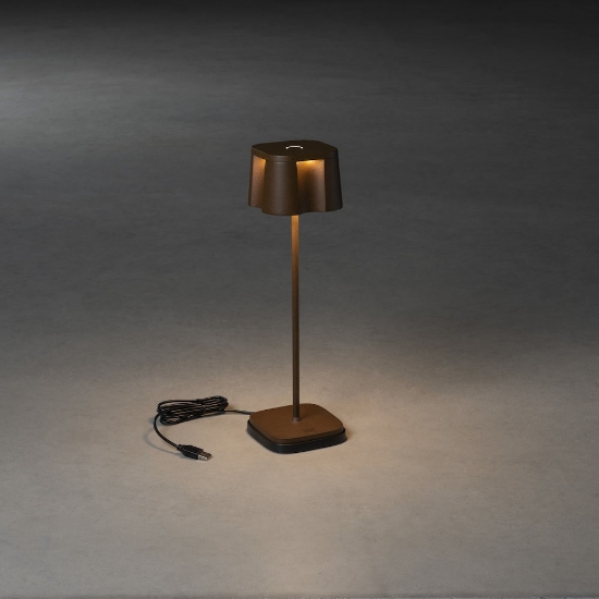 Imagine Lampa de masa cu USB, Nice, aramiu, 10×36 cm