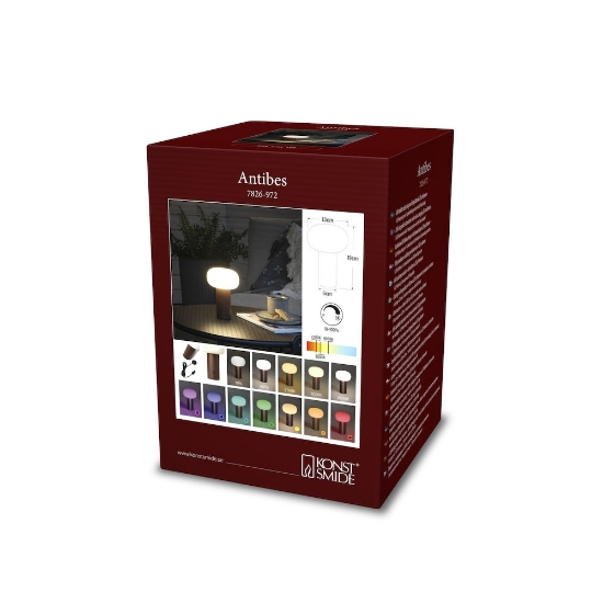 Imagine Lampa de masa cu USB, Antibes, aramiu, 13x19 cm