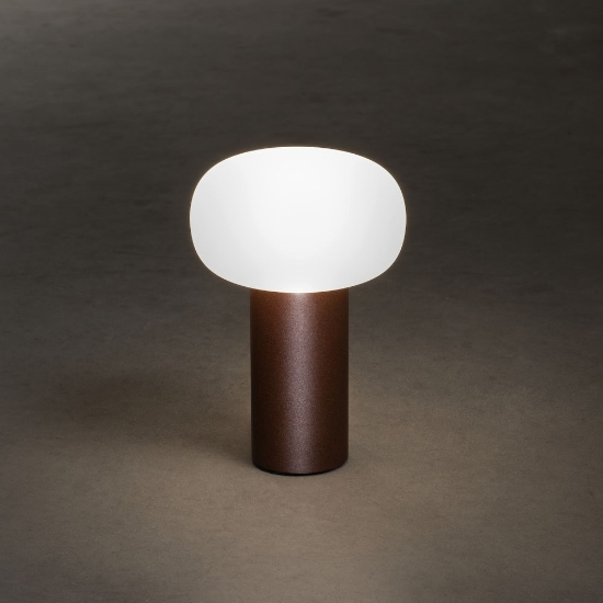Imagine Lampa de masa cu USB, Antibes, aramiu, 13x19 cm