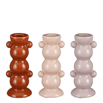 Imagine Set 3 suporturi pentru lumanari lilac, roz, portocaliu