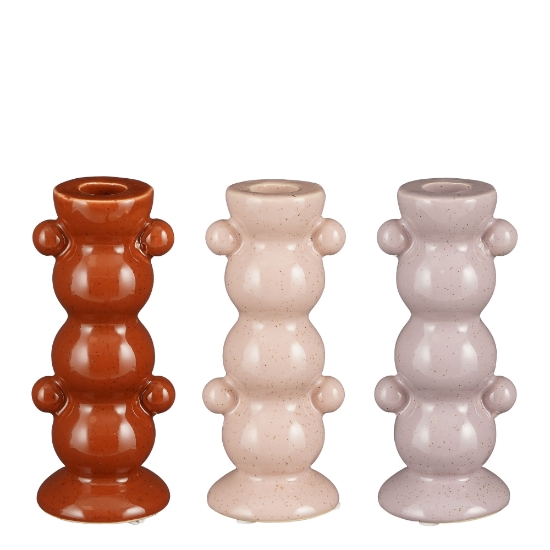 Imagine Set 3 suporturi pentru lumanari lilac, roz, portocaliu