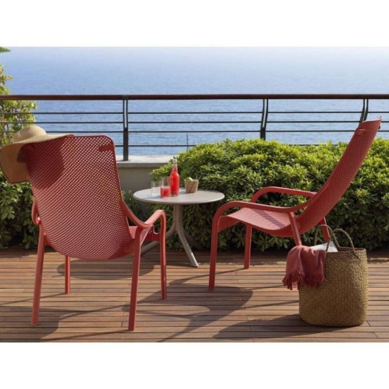 Imagine Scaun tip sezlong Net Lounge - Rosu Coral, Nardi