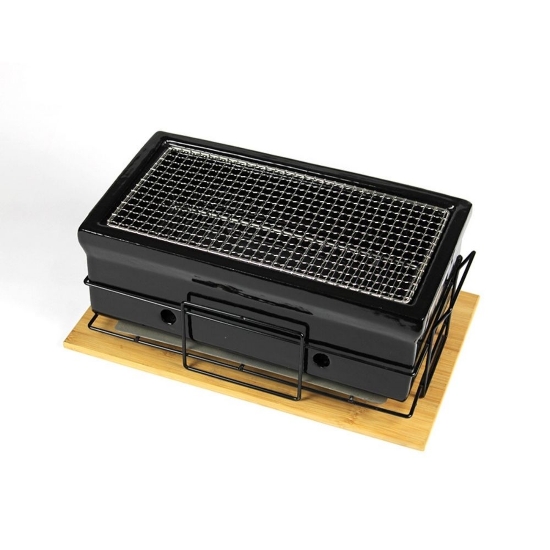 Imagine Gratar ceramic de masa  Shichirin,  Dreptunghiular, MEDIUM, YAKINIKU - black edition