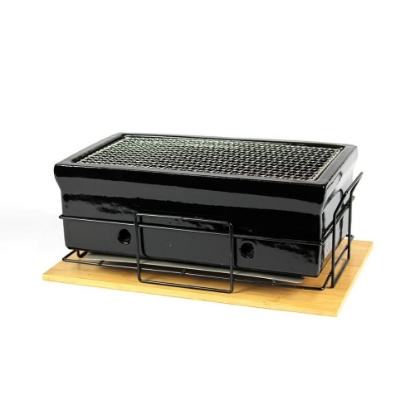 Imagine Gratar ceramic de masa  Shichirin,  Dreptunghiular, MEDIUM, YAKINIKU - black edition