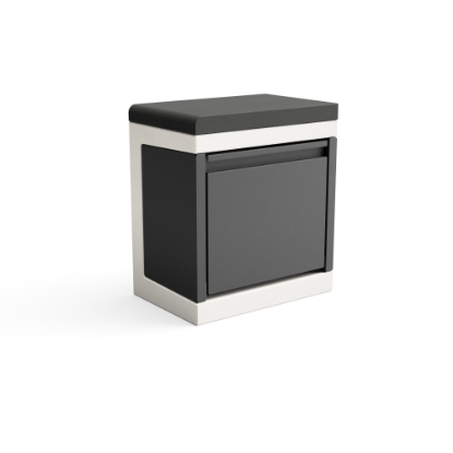 Imagine Modul Kitaway cu coș de gunoi alb-negru din beton neted, TUOZI