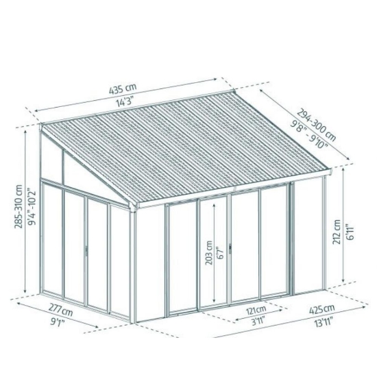 Imagine Gradina de iarna SanRemo 3x4.35 m  - Canopia, ALB
