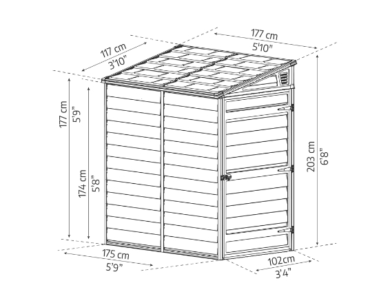Imagine Casuta de gradina Canopia Pent 1.17 X 1.77 m Gri