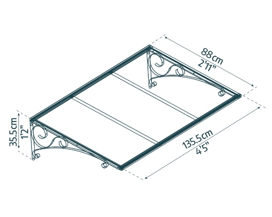 Imagine Copertina usa Canopia Venus 0,9 X 1,5 m - Structură gri și panouri transparente