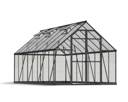 Imagine Seră Canopia Balance 8x16m policarbonat - Structură gri & Panouri hibride