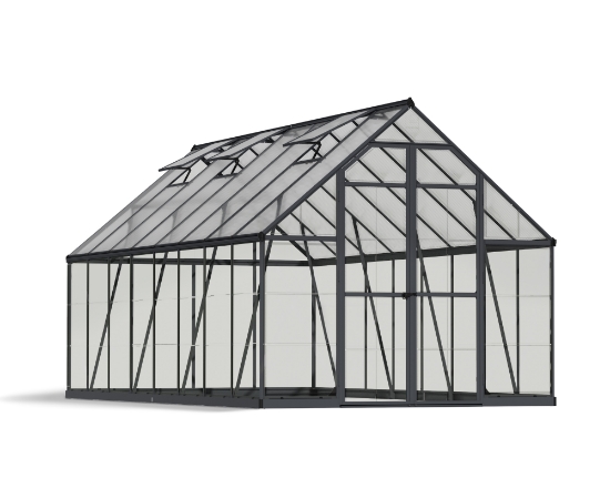 Imagine Seră Canopia Balance 8x16m policarbonat - Structură gri & Panouri hibride
