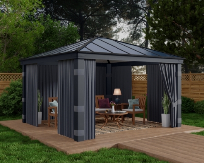 Imagine Set de draperii Canopia pentru foisor de grădină Dallas 4.3x4.3m - 4 buc