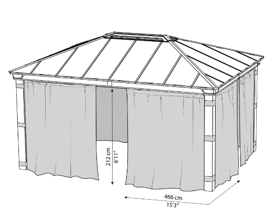 Imagine Set de Draperii Canopia pentru Dallas 4,3x4,9m Pavilion de Grădină - 4 buc