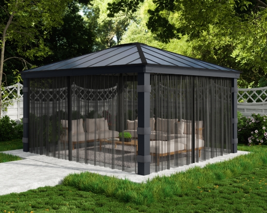 Imagine Set de plasă Canopia pentru pavilion de grădină Dallas 4 bucăți - 4.9x4.3m