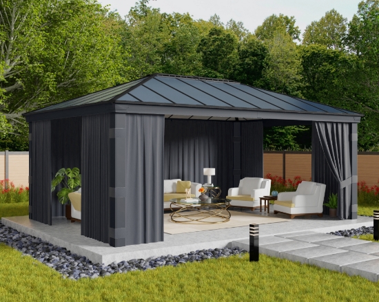 Imagine Set perdele Canopia pentru foișor de grădină Dallas 6,1 X 4,3 m - 4 buc