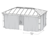Imagine Set perdele Canopia pentru foișor de grădină Dallas 6,1 X 4,3 m - 4 buc