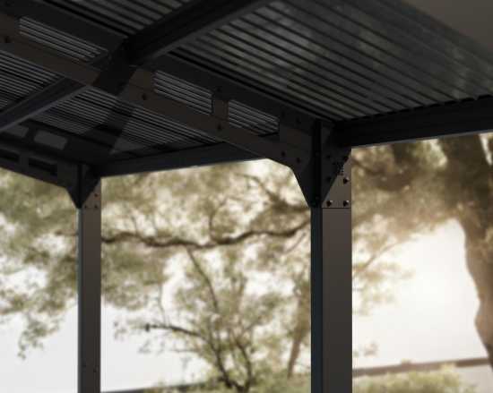 Imagine Carport auto Sydney 3x6m, din aluminiu si policabronat, Palram - Canopia