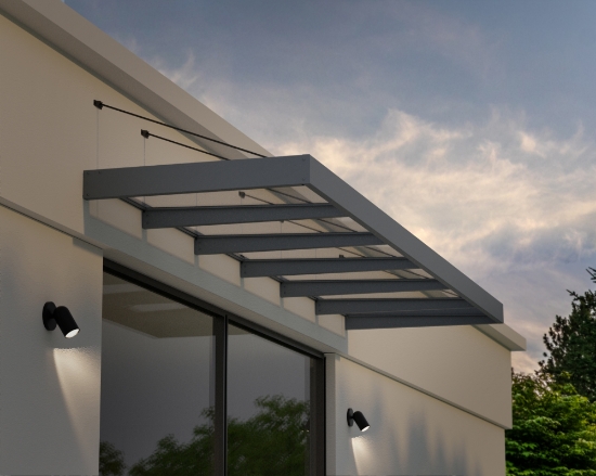 Imagine Canopia Sophia XL  1.4 X 5.7 m Copertina usa - Structură gri & Panouri transparente