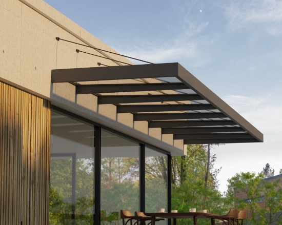 Imagine 'Copertina usa Canopia Sophia XL 7.5 x 0.17 m - Structura gri și panouri transparente'