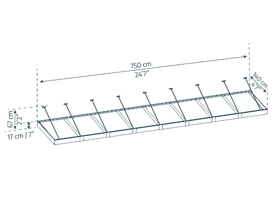 Imagine Copertina usa Canopia Sophia XL 7.5 x 1.40 m - Structura gri și panouri transparente
