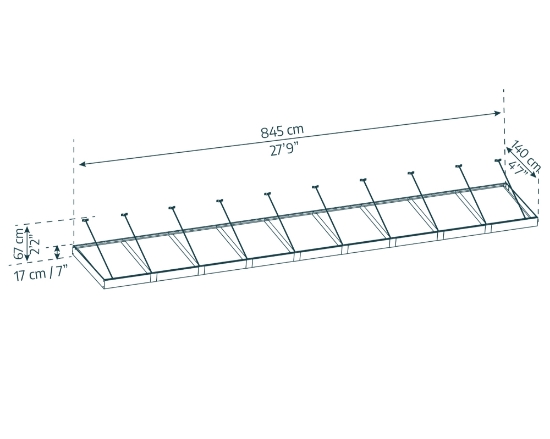 Imagine Canopia Sophia XL Copertina usa - Structură Gri & Panouri Clare 8.5 X .17m