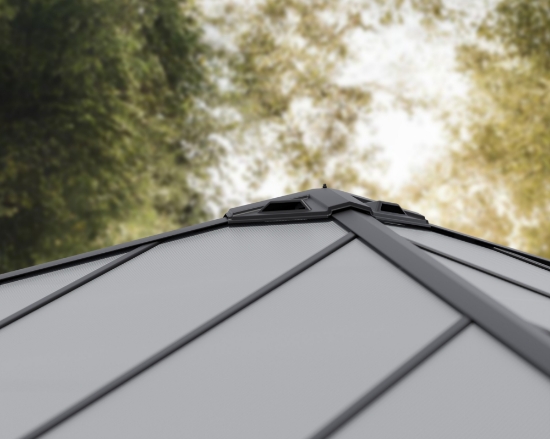 Imagine Carport auto din aluminiu, Canopia Colorado 4.3 x 4.3 m, Gri închis / Gri opac