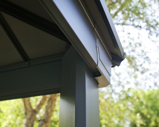 Imagine Carport auto din aluminiu Canopia Colorado 4.9X4.3 m - Gri închis / Gri opac