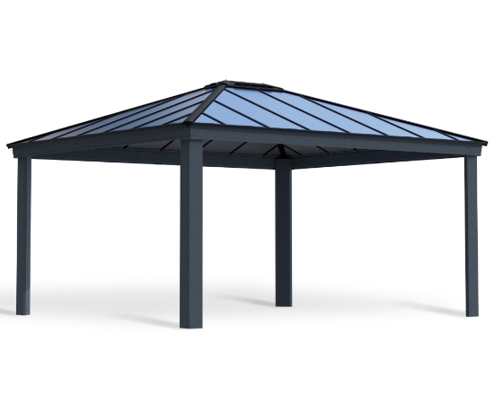 Imagine Canopia Colorado Carport auto din aluminiu 4.9X4.3 m - Gri închis / Gri opac