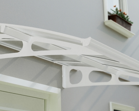 Imagine Copertina ușă Canopia Bordeaux - Structură albă și panouri de ceață