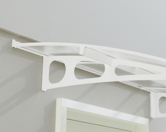 Imagine Copertina ușă Canopia Bordeaux - Structură albă și panouri transparente