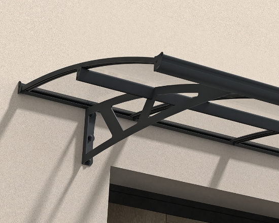 Imagine Copertina usa Canopia Amsterdam 8.9x1.4m - Structură gri și panouri transparente