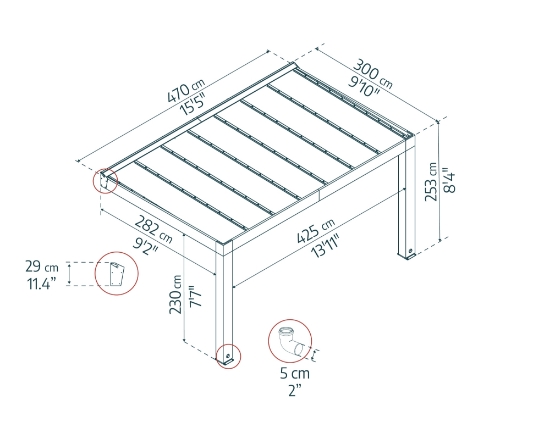 Imagine CANOPIA | Helsinki 5.3x3 Pregola Terasa din lemn de cedru