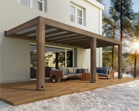 Imagine Pergola terasa Helsinki 3x6m din lemn de cedru, CANOPIA