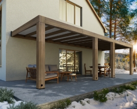 Imagine CANOPIA | Pergola terasă Helsinki 8.6m Hardtop din lemn de cedru
