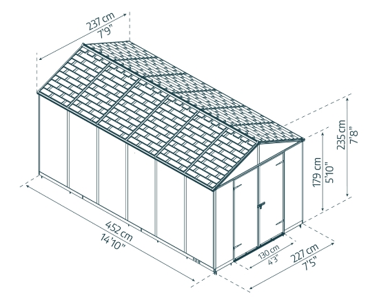 Imagine Căsuță de grădină Canopia Rubicon Ultra Durable 2,37 X 4,52 m 