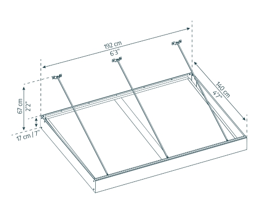 Imagine Copertina usa Canopia Sophia XL 1.9 X 0.17 m - Structură Gri & Panouri Opal Albe