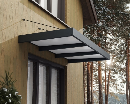 Imagine Canopia Sophia XL Copertina usa - Structură gri și panouri opal albe 2.9 X 0.17 m