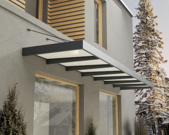 Imagine Copertina usa Canopia Sophia XL 6.6x1.4x0.17m, Structura Gri & Panouri opal Alb