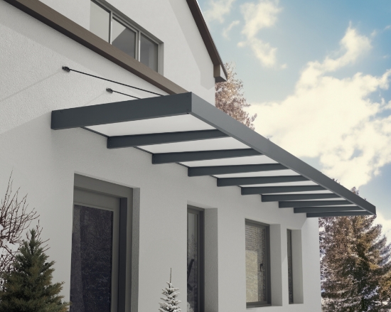 Imagine Canopia Sophia XL 0.17 x 8.5 x 1.4m Copertina usa - Structură gri și panouri albe opal