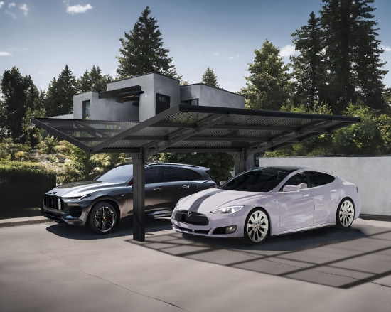 Imagine Carport auto Dublu Sydney 5.7x5.8m, cadru din aluminiu, panouri din policabronat, Palram - Canopia