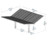 Imagine CANOPIA Sydney 6x6m Carport auto Dublu Cu Aripi - Cadru din Aluminiu Negru, Panouri de Acoperiș din Policabronat Gri Solar